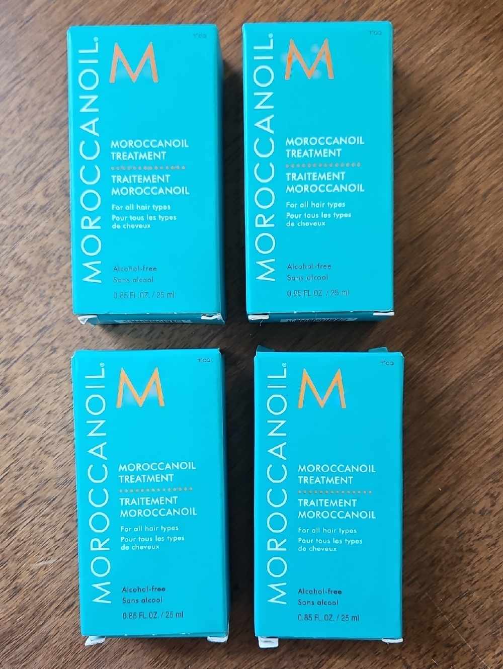 Moroccanoil Treatment Boxes in Teal with Orange Logo (Set of 4)